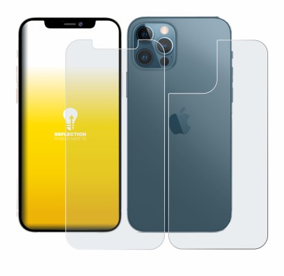 Immagine del dispositivo Apple iPhone 12 Pro Max (Fronte+Retro) con un'ampia varietà di protezioni per lo schermo.