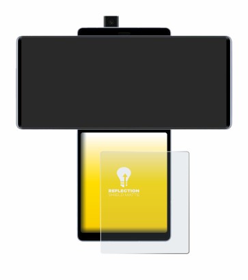 Image de l'appareil LG Wing (Affichage arrière) avec une grande variété de protections d'écran.
