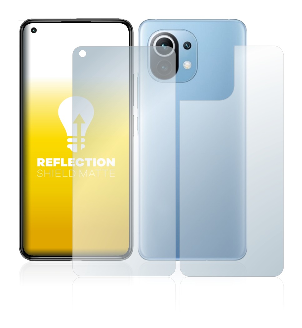 Imagen del dispositivo Xiaomi Mi 11 Lite 5G (Frontal+Trasero) con una amplia variedad de protectores de pantalla.