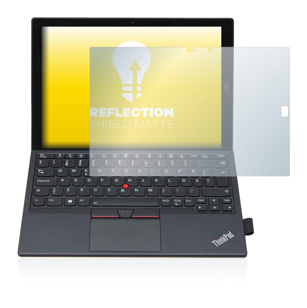 Immagine del dispositivo Lenovo ThinkPad X1 Tablet Gen 2 con un'ampia varietà di protezioni per lo schermo.