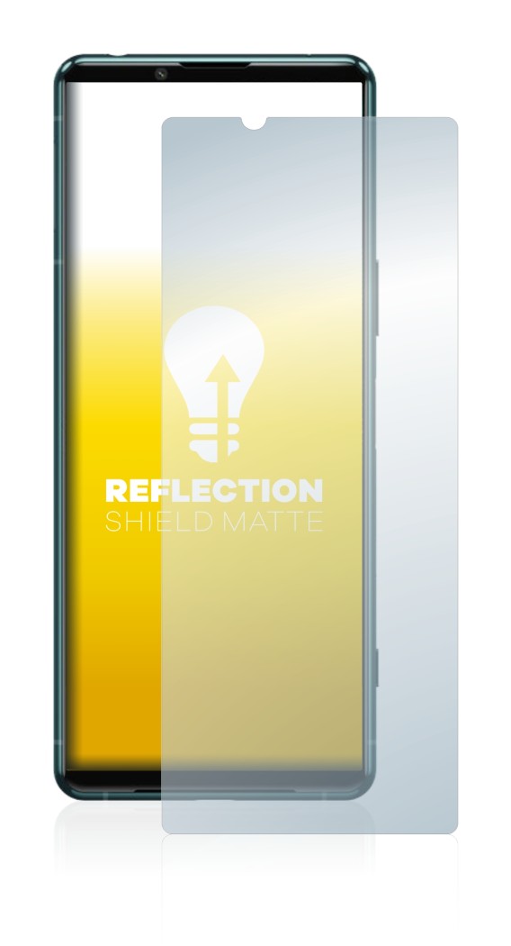 Abbildung des Geräts Sony Xperia 5 III mit einer Vielzahl des Displayschutzes.