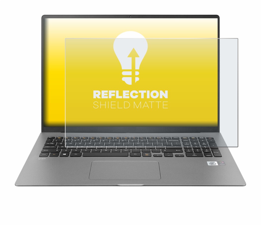 Image de l'appareil LG gram 17'' 2021 avec une grande variété de protections d'écran.