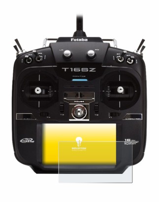 Abbildung des Geräts Robbe Futaba T16IZ mit einer Vielzahl des Displayschutzes.