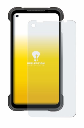 Image of the device Doogee S97 Pro with a wide variety of screen protectors.