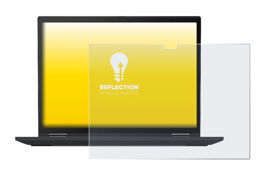 Immagine del dispositivo Lenovo ThinkPad X13 Yoga Gen 2 con un'ampia varietà di protezioni per lo schermo.