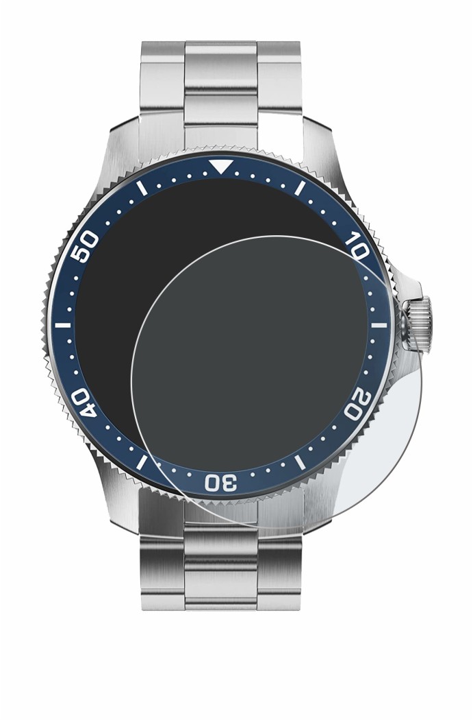 Image de l'appareil Withings ScanWatch Horizon (43 mm) avec une grande variété de protections d'écran.