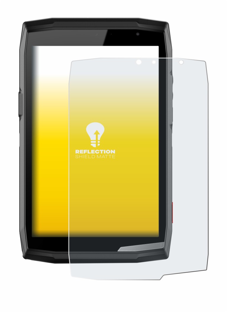 Abbildung des Geräts Crosscall Core T5 mit einer Vielzahl des Displayschutzes.