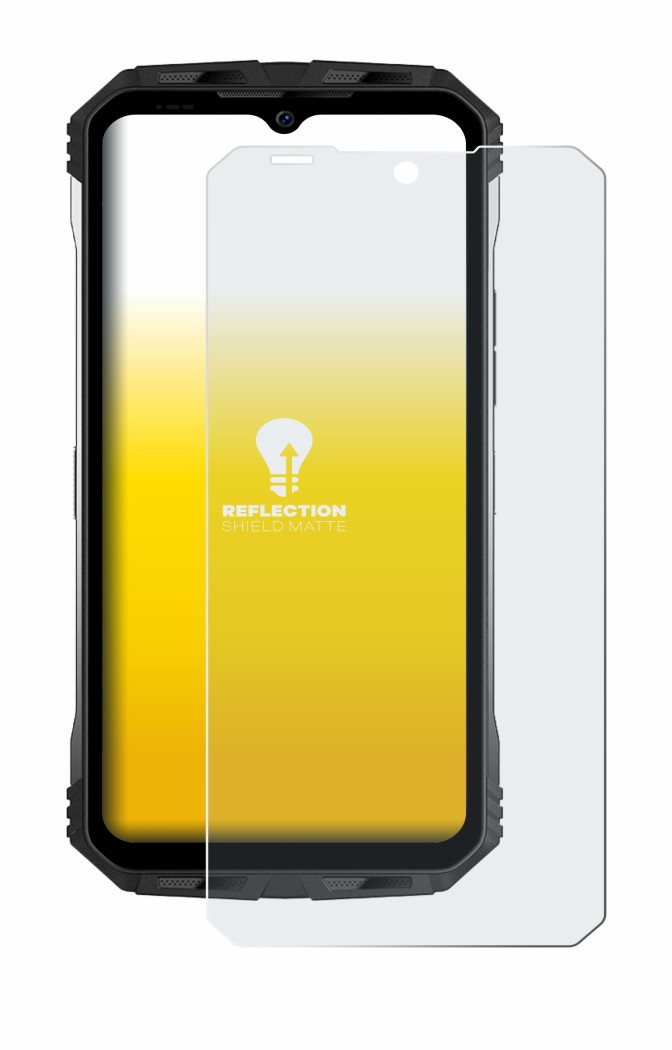 Image of the device Doogee S100 with a wide variety of screen protectors.