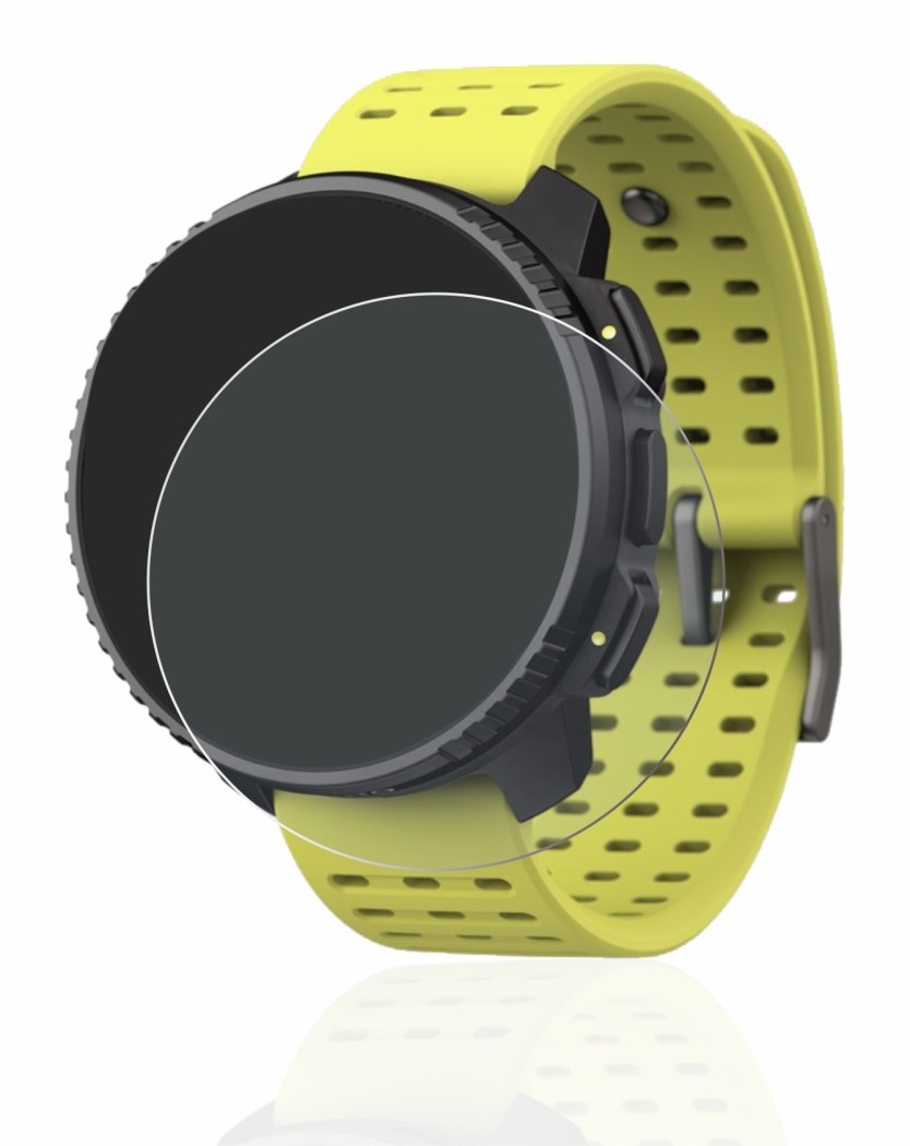 Image de l'appareil Suunto Vertical avec une grande variété de protections d'écran.