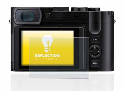 Immagine del dispositivo Leica Q3 con un'ampia varietà di protezioni per lo schermo.