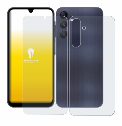 Abbildung des Geräts Samsung Galaxy A25 5G (Display+Rückseite) mit einer Vielzahl des Displayschutzes.