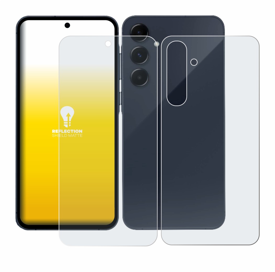 Image of the device Samsung Galaxy A55 5G (Front+Back) with a wide variety of screen protectors.