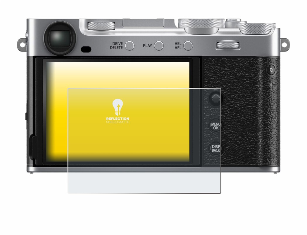 Image of the device Fujifilm X-E5 with a wide variety of screen protectors.