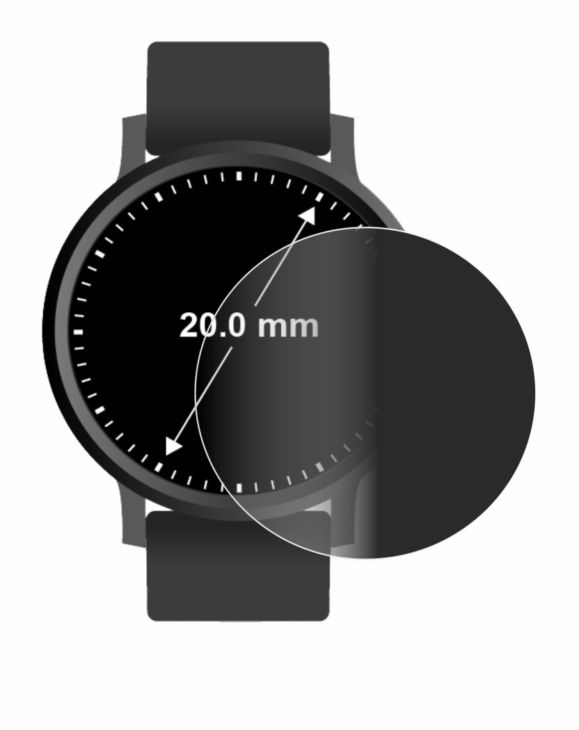 Image de l'appareil Circulaire Displays (ø: 20 mm) avec une grande variété de protections d'écran.