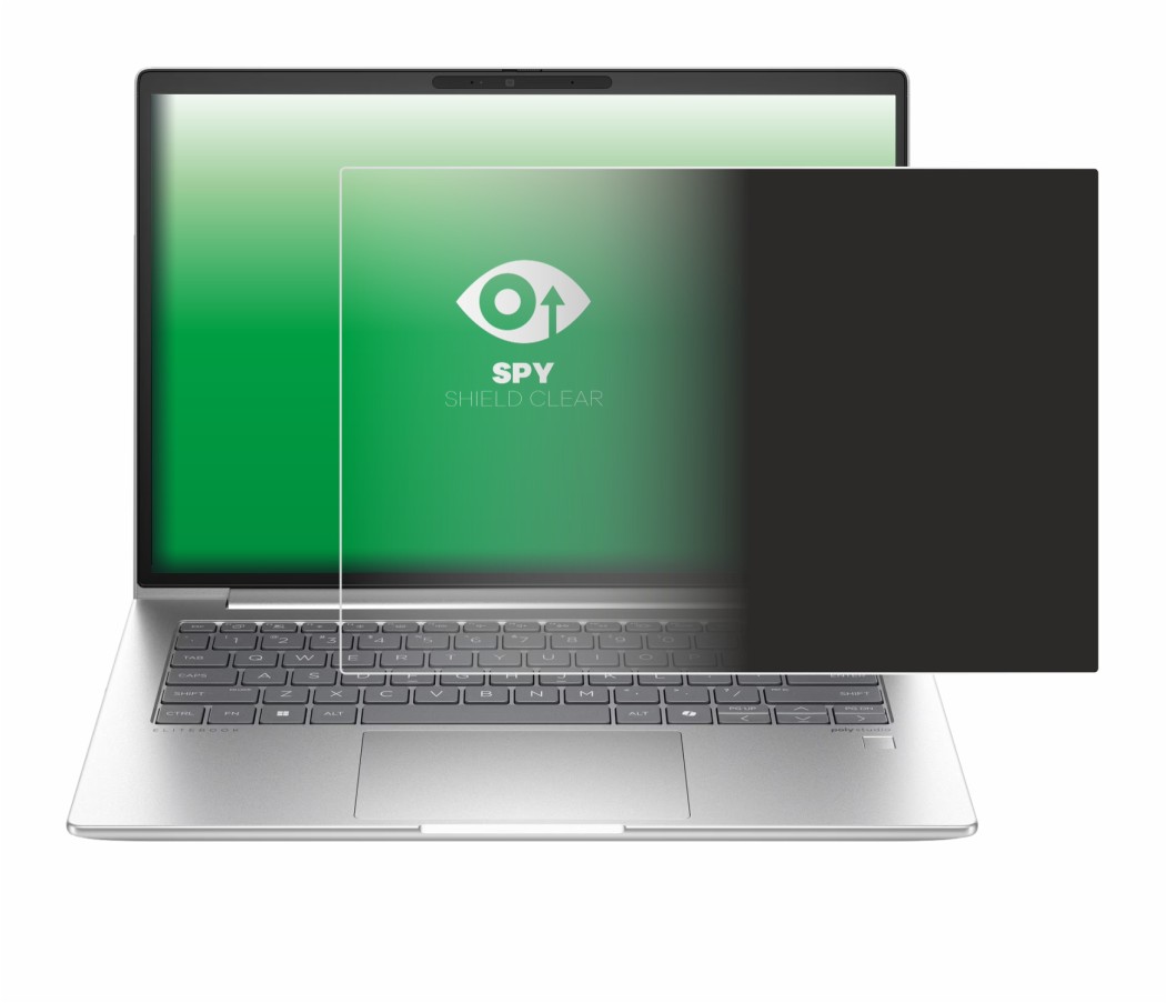 Abbildung des Geräts HP EliteBook 640 G11 mit einer Vielzahl des Displayschutzes.