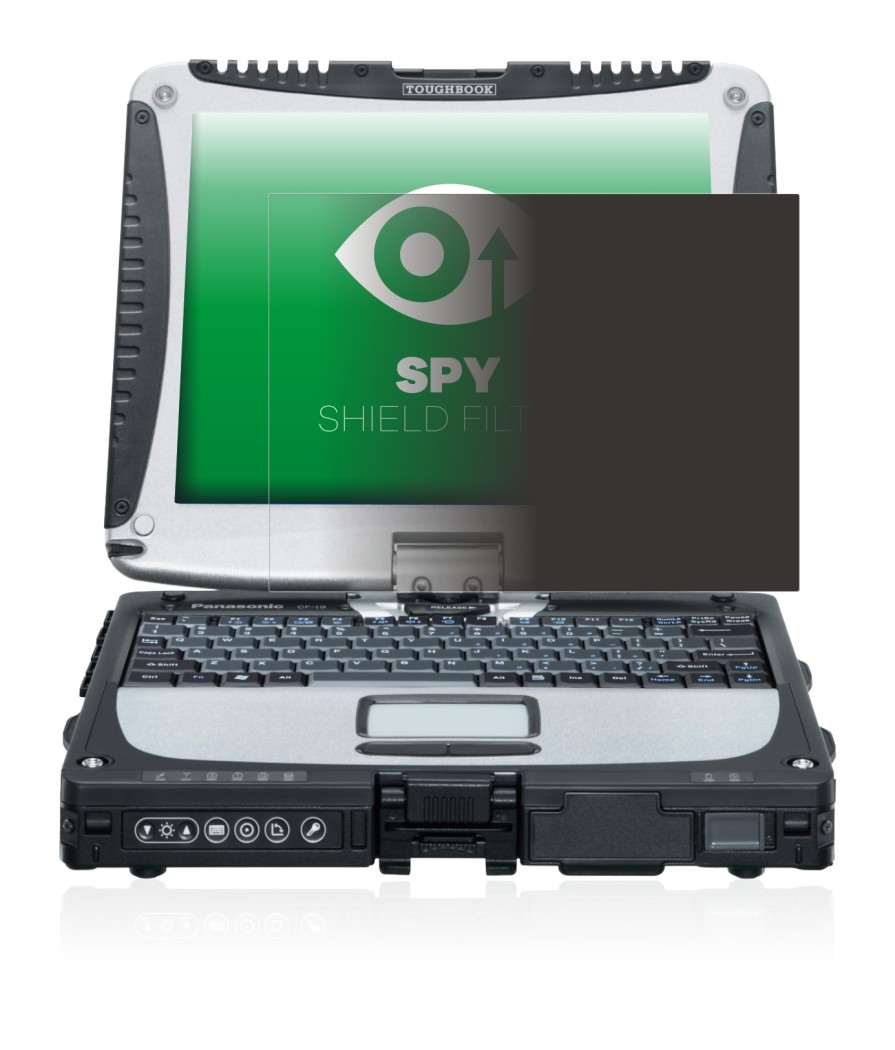 Image de l'appareil Panasonic Toughbook CF-19 avec une grande variété de protections d'écran.