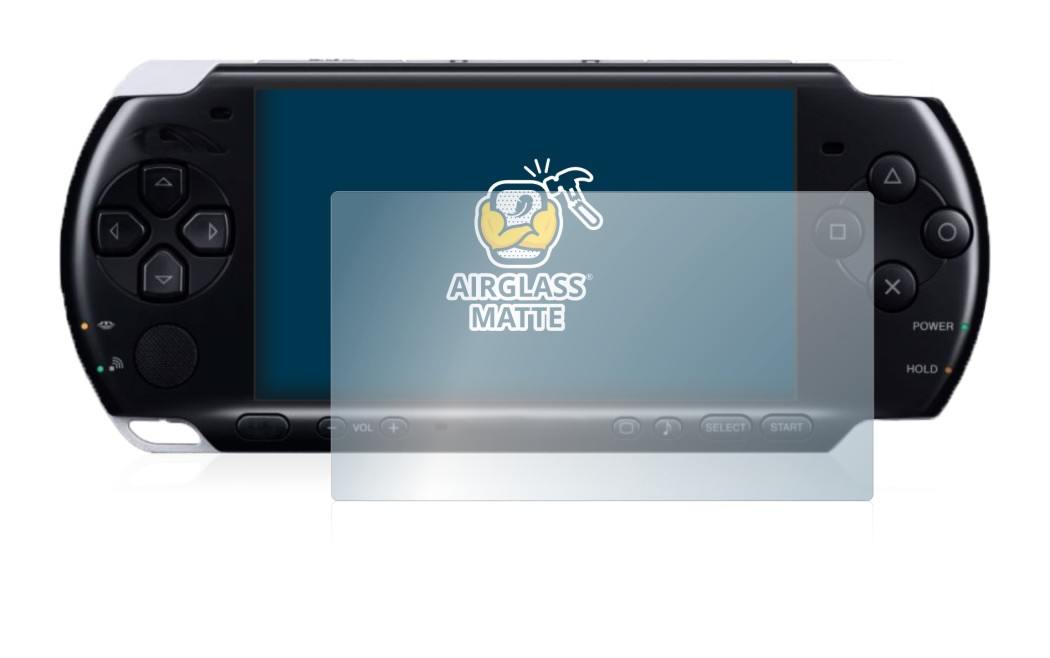 Image of the device Sony PSP 3004 with a wide variety of screen protectors.