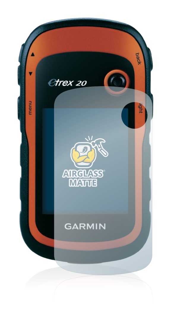 Image de l'appareil Garmin eTrex 20 avec une grande variété de protections d'écran.