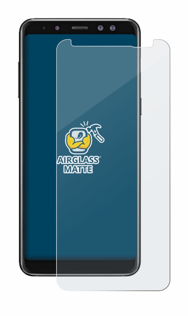 Image of the device Samsung Galaxy A8 2018 with a wide variety of screen protectors.