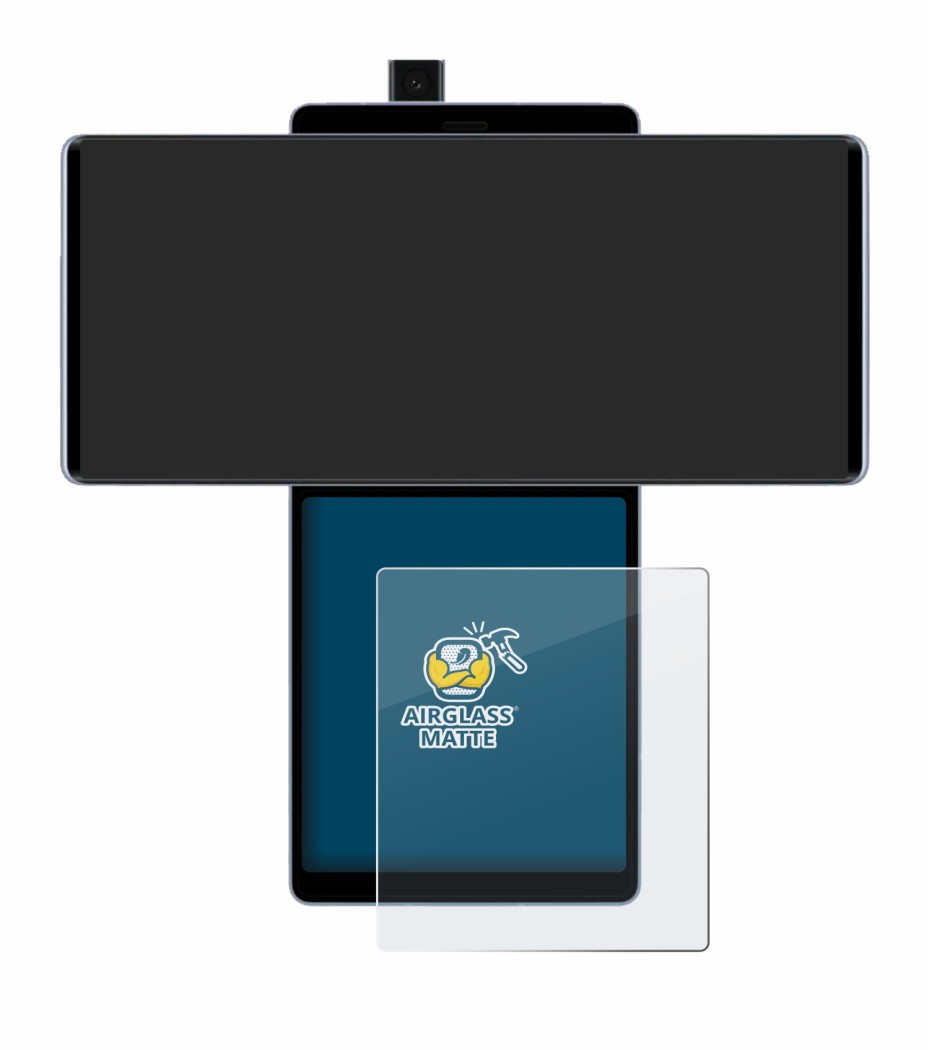 Abbildung des Geräts LG Wing (Hinteres Display) mit einer Vielzahl des Displayschutzes.