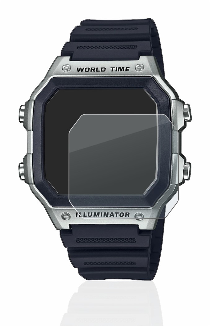 Immagine del dispositivo Casio AE-1200WH con un'ampia varietà di protezioni per lo schermo.