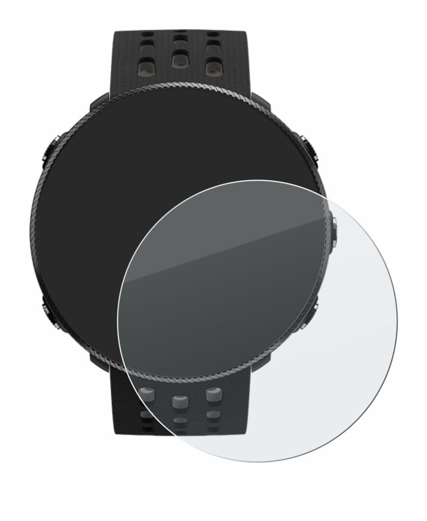 Image of the device Polar Vantage M2 with a wide variety of screen protectors.