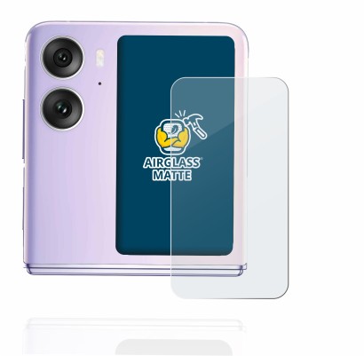 Abbildung des Geräts Oppo Find N2 Flip (Hinteres Display) mit einer Vielzahl des Displayschutzes.