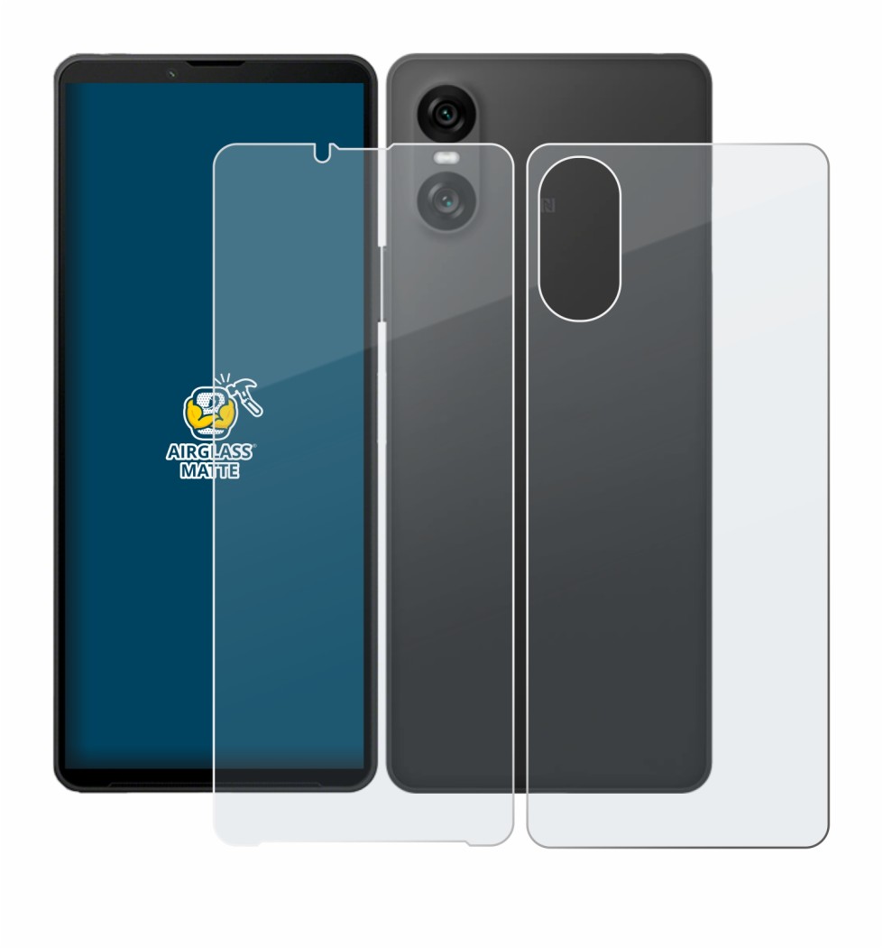 Imagen del dispositivo Sony Xperia 10 VI (Frontal+Trasero) con una amplia variedad de protectores de pantalla.