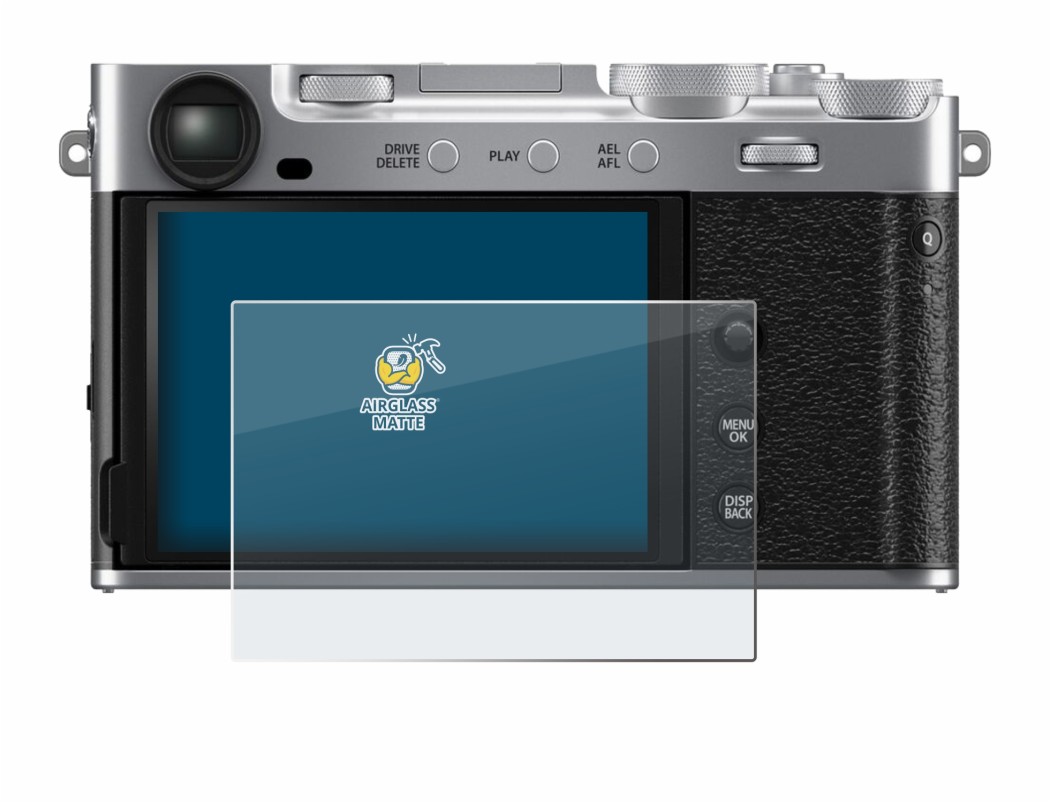 Image of the device Fujifilm X-E5 with a wide variety of screen protectors.