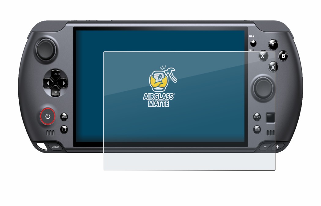 Immagine del dispositivo GPD Win 5 con un'ampia varietà di protezioni per lo schermo.