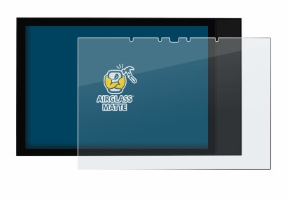 Immagine del dispositivo Shelly Wall Display XL con un'ampia varietà di protezioni per lo schermo.