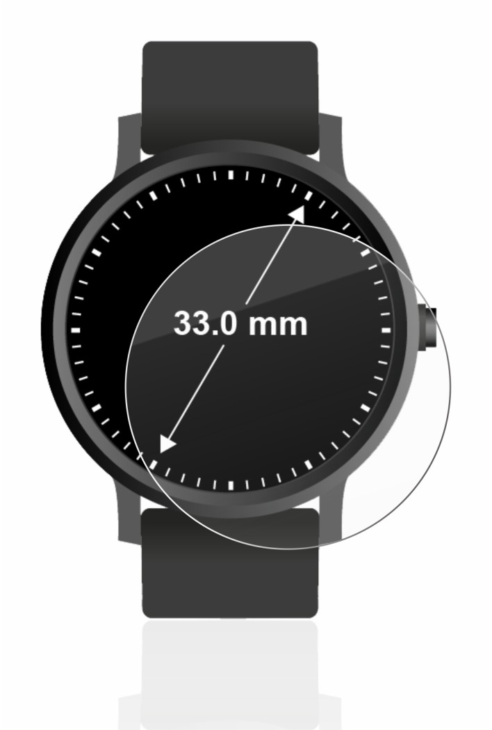 Image of the device Watches (Circular, ø: 33 mm) with a wide variety of screen protectors.