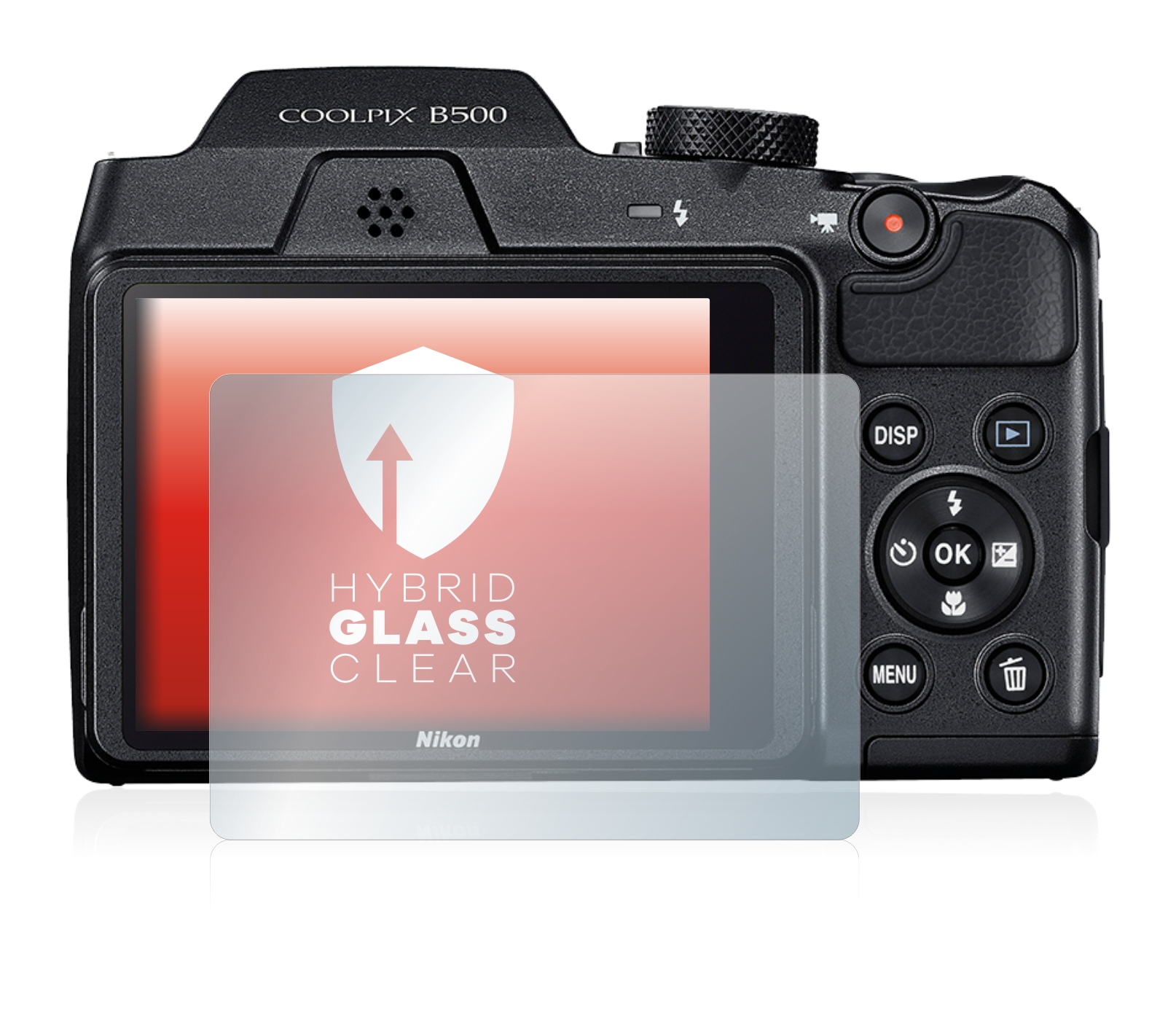 upscreen Hybrid Glass Panzerglas Schutzfolie kompatibel mit Nikon Coolpix B500 9H Panzerglas-Folie