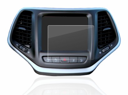 Abbildung des Geräts Jeep Cherokee Uconnect 8.4" mit einer Vielzahl des Displayschutzes.