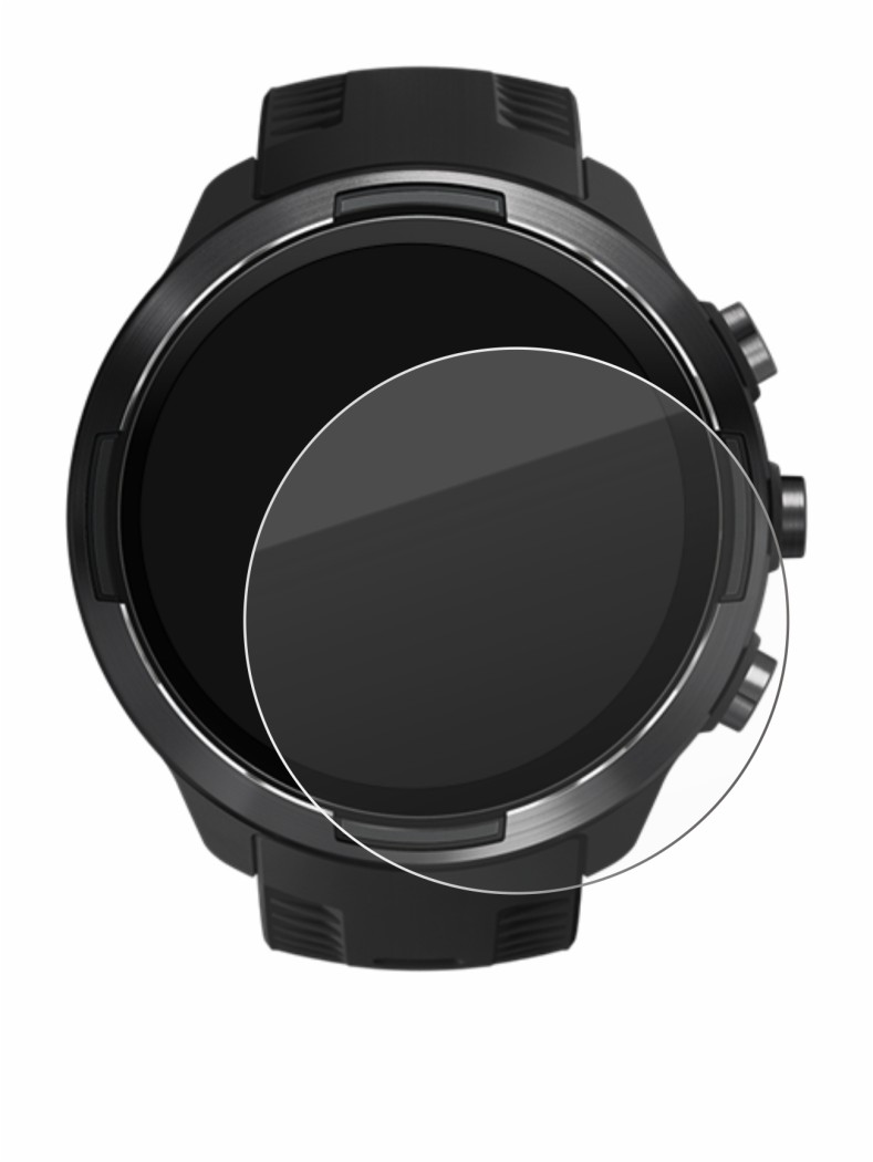 Image of the device Suunto 9 with a wide variety of screen protectors.