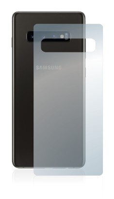 Abbildung des Geräts Samsung Galaxy S10 (Rückseite) mit einer Vielzahl des Displayschutzes.