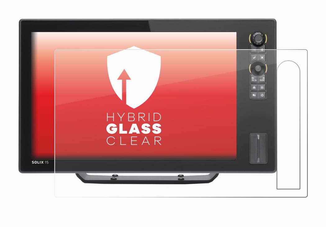 Abbildung des Geräts Humminbird Solix 12 mit einer Vielzahl des Displayschutzes.