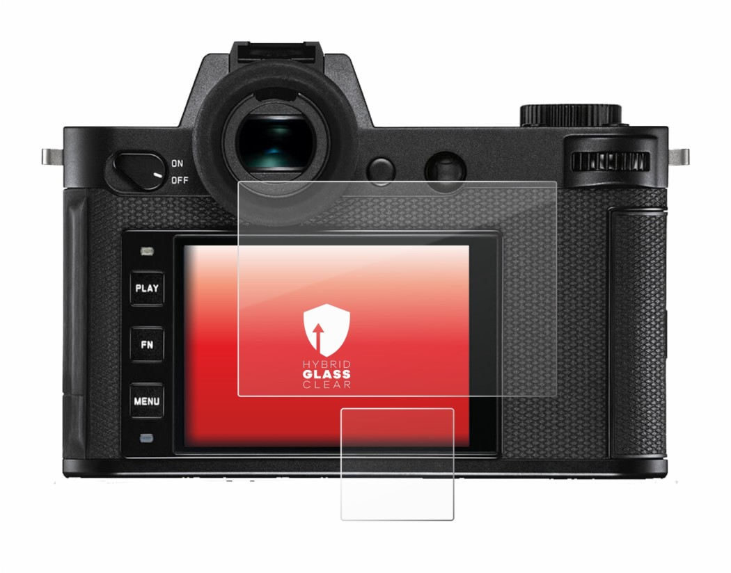 Image de l'appareil Leica SL2-S avec une grande variété de protections d'écran.