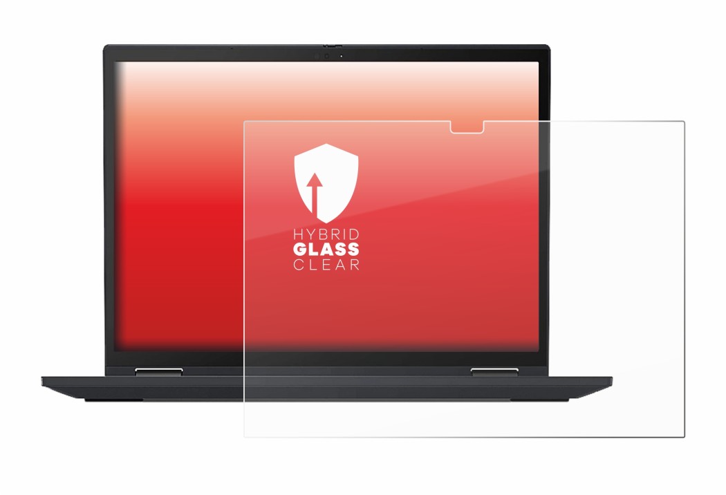 Immagine del dispositivo Lenovo ThinkPad X13 Yoga Gen 2 con un'ampia varietà di protezioni per lo schermo.