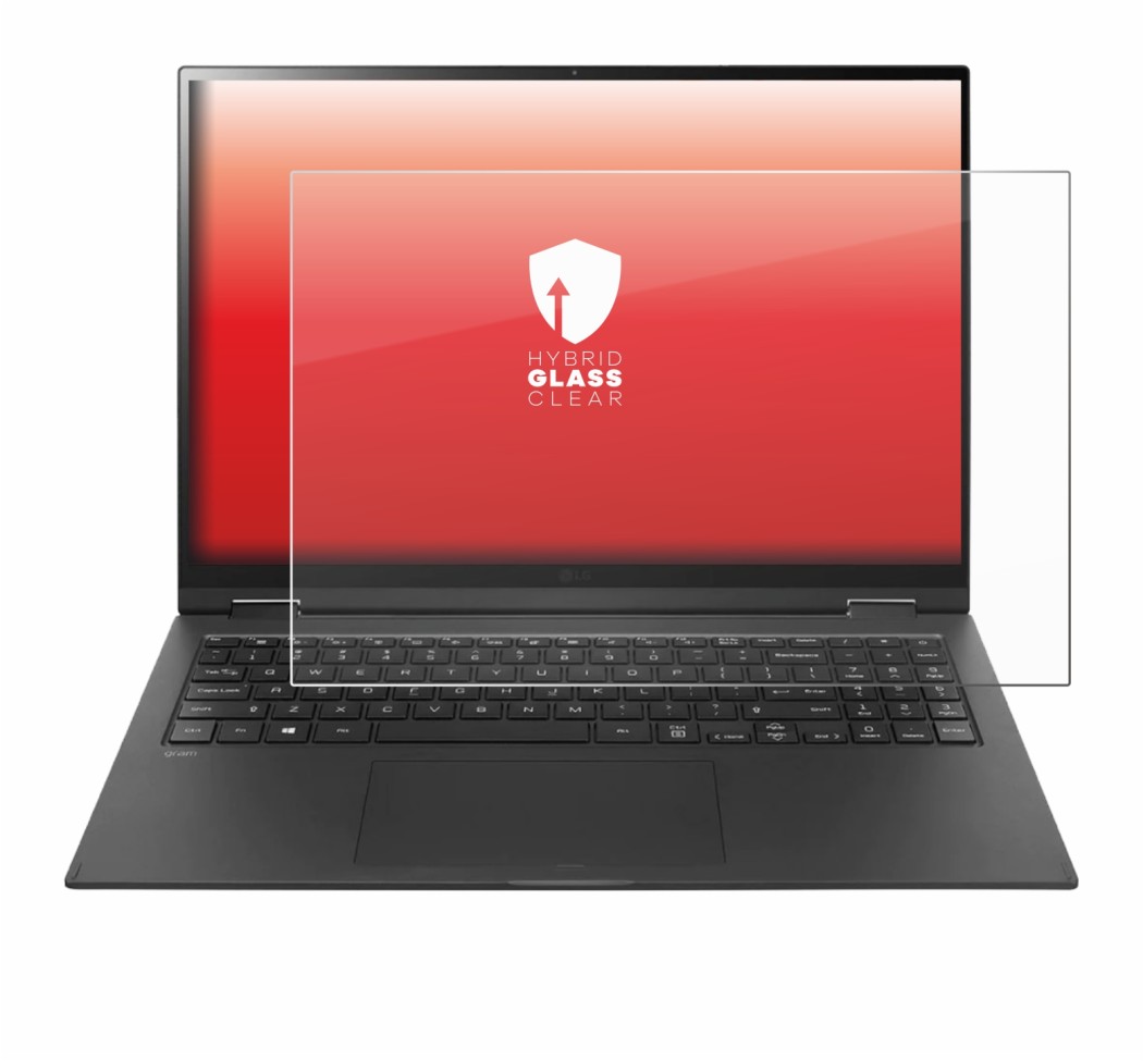 Image de l'appareil LG gram 16'' 2-in-1 Touch avec une grande variété de protections d'écran.