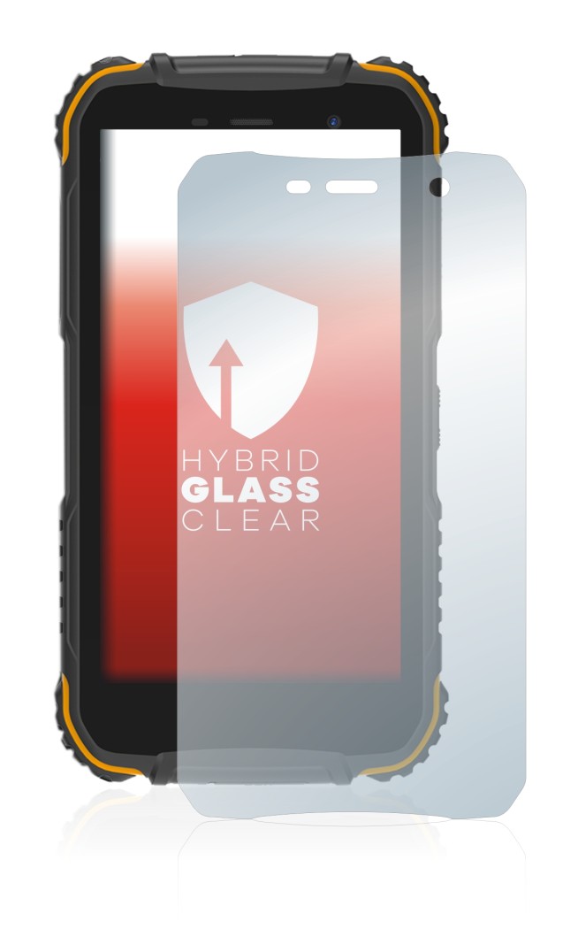 Immagine del dispositivo Doogee S35 con un'ampia varietà di protezioni per lo schermo.