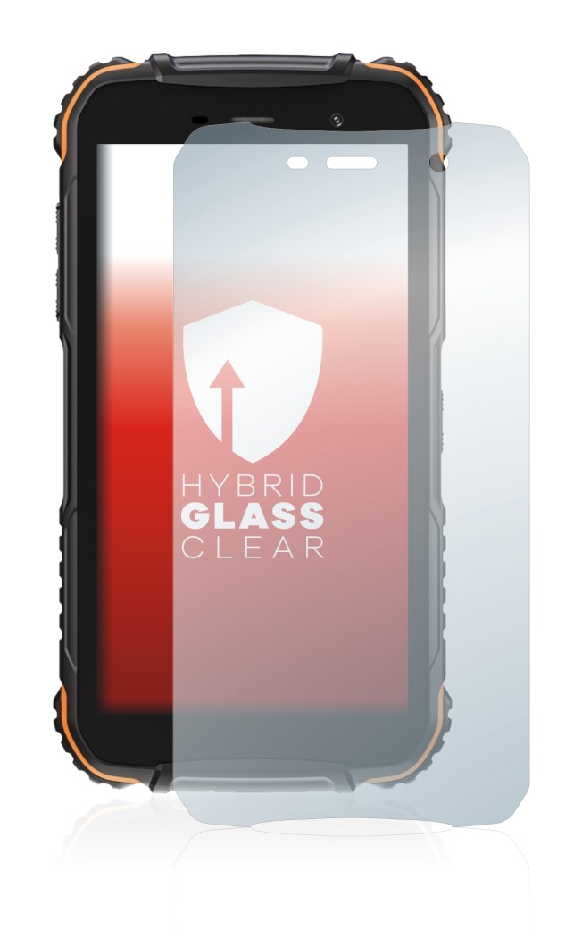 Abbildung des Geräts Doogee S35T mit einer Vielzahl des Displayschutzes.