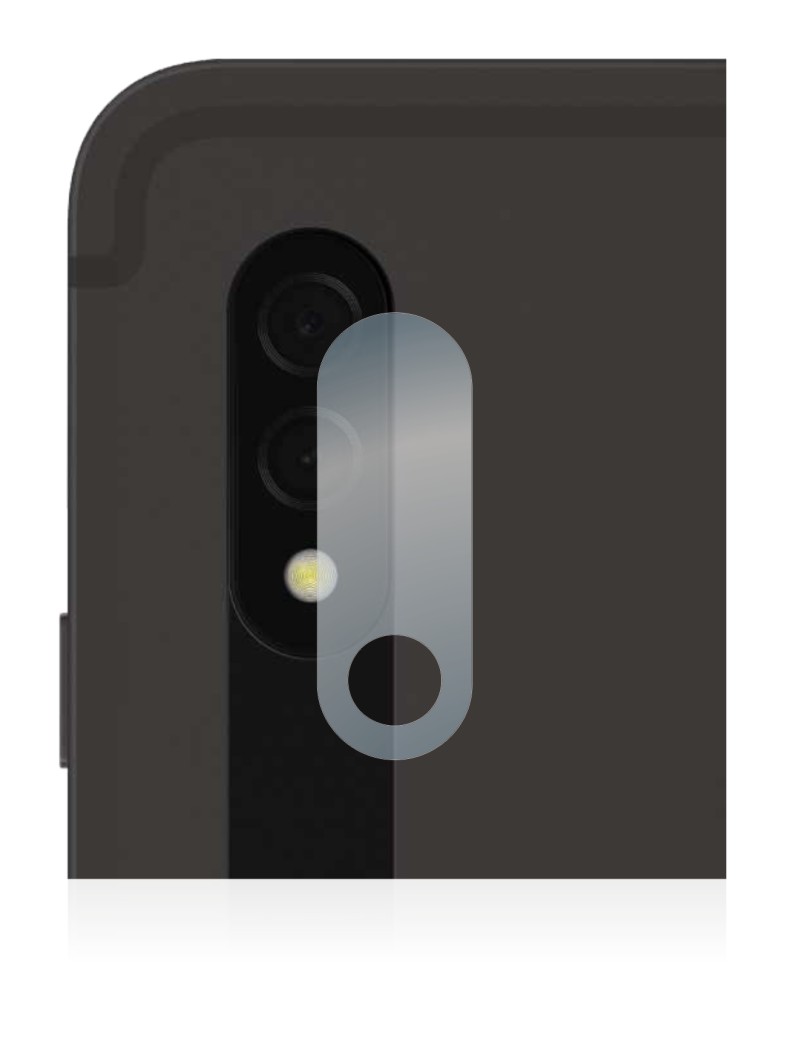 Abbildung des Geräts Samsung Galaxy Tab S8 Plus WiFi (NUR Kameraschutz) mit einer Vielzahl des Displayschutzes.