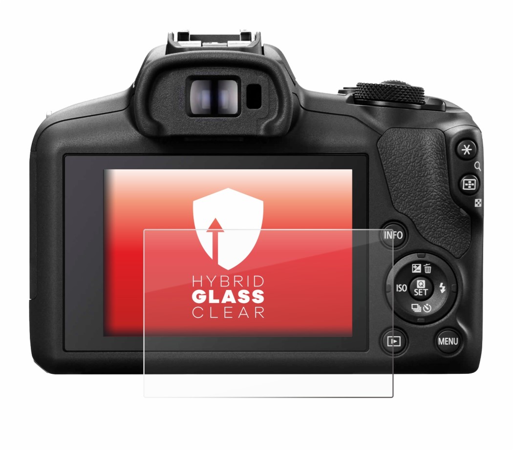 Image of the device Canon EOS R100 with a wide variety of screen protectors.