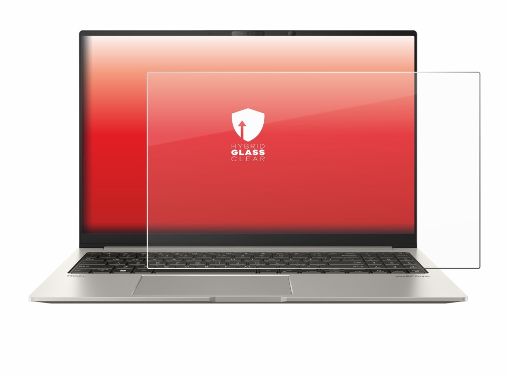 Immagine del dispositivo ASUS ZenBook 15 OLED UM3504 con un'ampia varietà di protezioni per lo schermo.