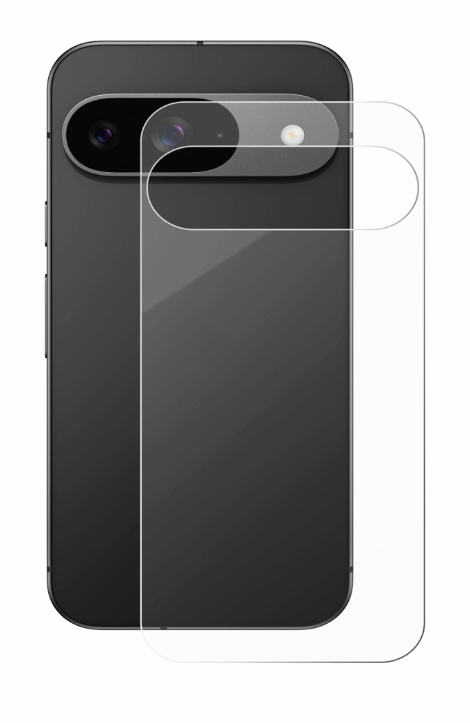 Image of the device Google Pixel 9 (Back) with a wide variety of screen protectors.
