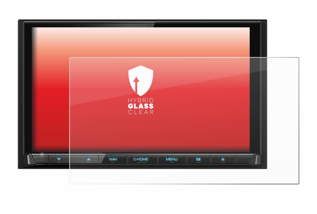 Immagine del dispositivo Kenwood DNX9190DABS con un'ampia varietà di protezioni per lo schermo.