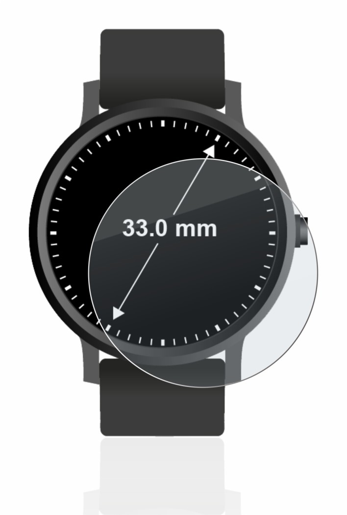 Image of the device Watches (Circular, ø: 33 mm) with a wide variety of screen protectors.