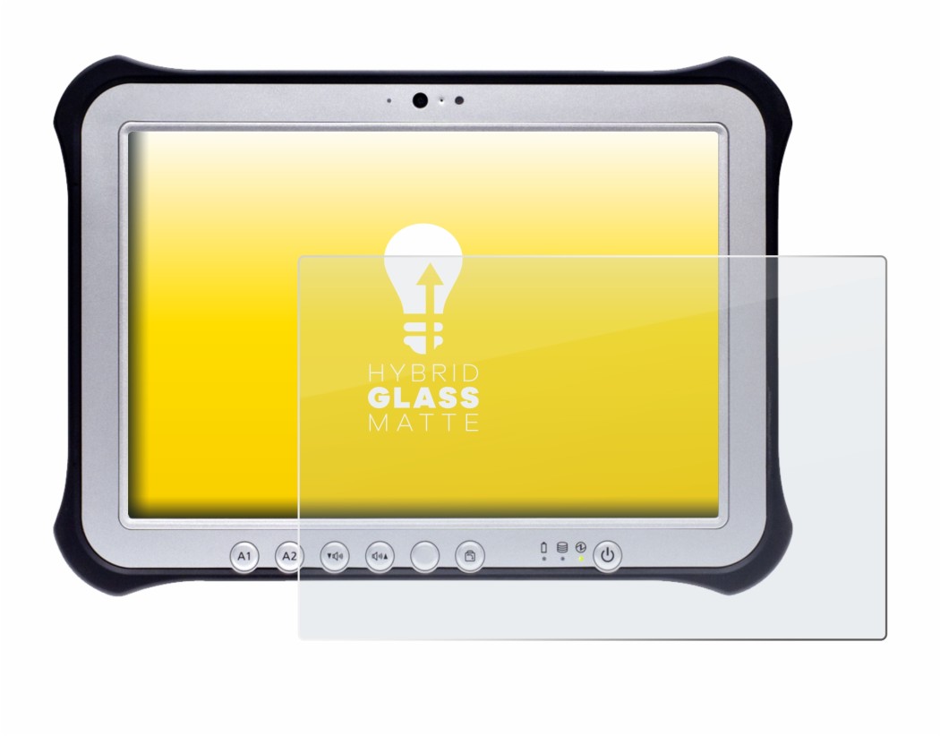 Image de l'appareil Panasonic Toughpad FZ-G1 avec une grande variété de protections d'écran.