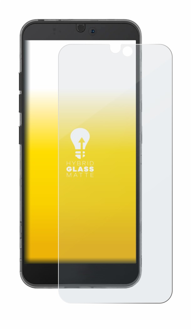Image of the device Fairphone 3 with a wide variety of screen protectors.